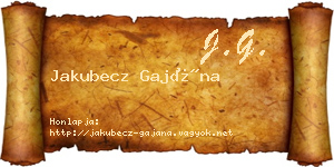 Jakubecz Gajána névjegykártya